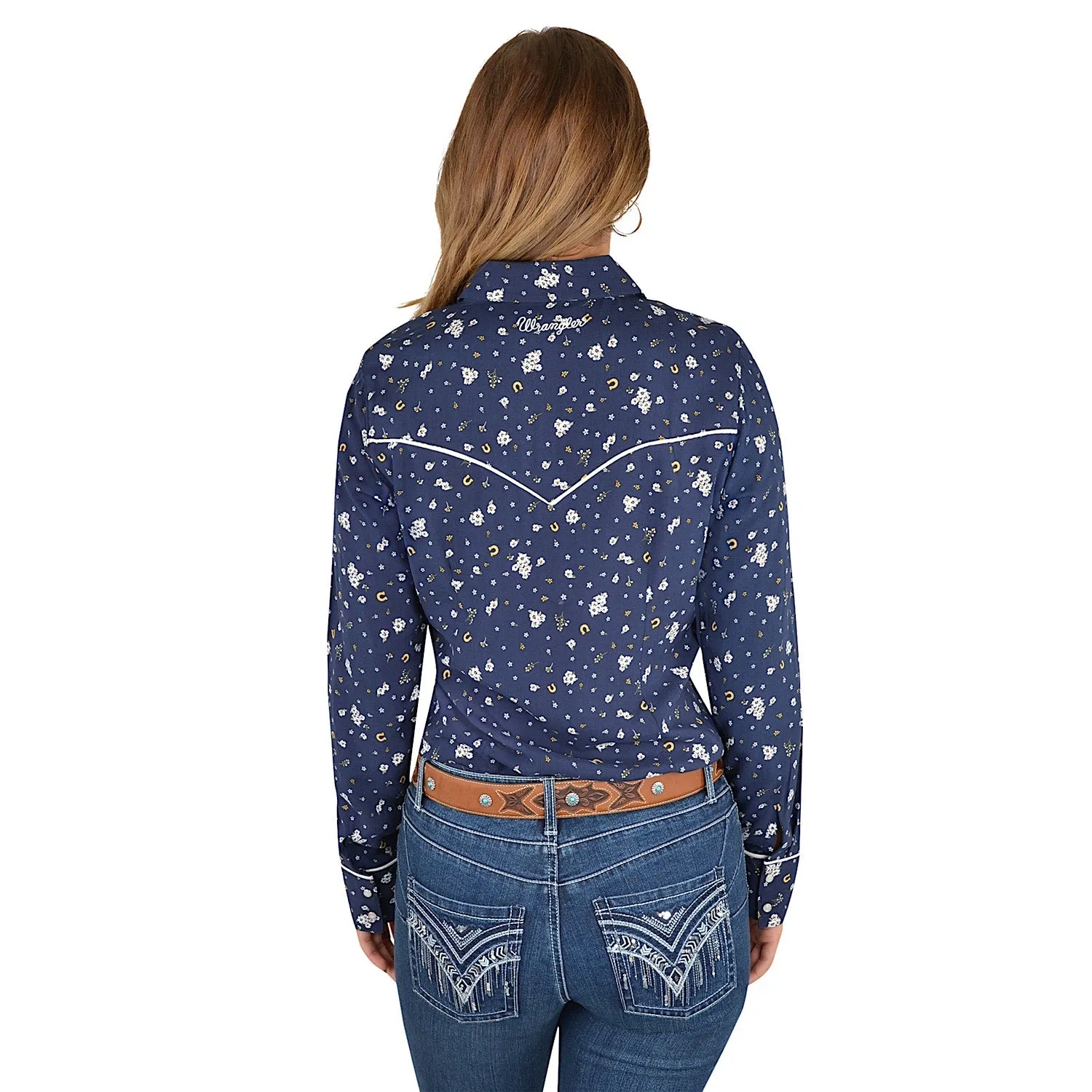 Wrangler Womens Jocelyn Western L/S Shirt Navy/Multi