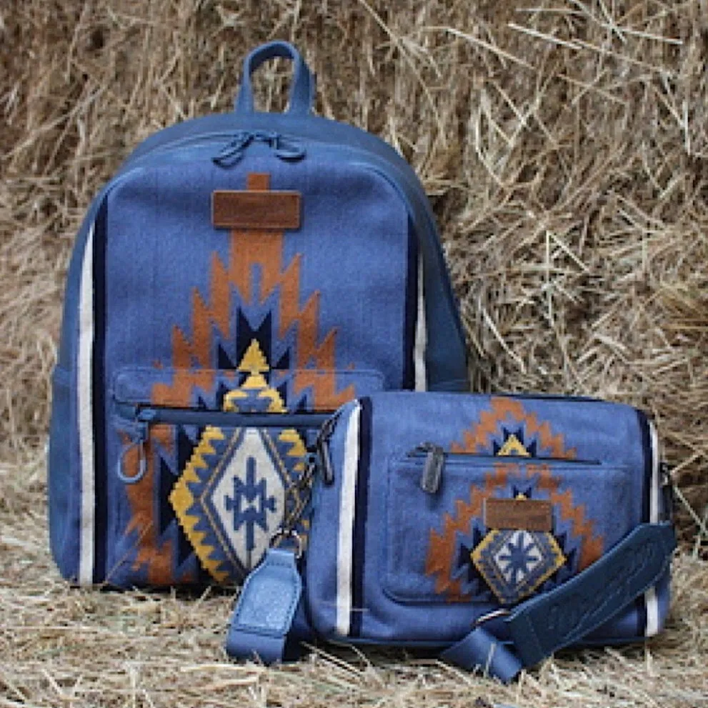 Wrangler Women's Maya Aztec Backpack - Blue