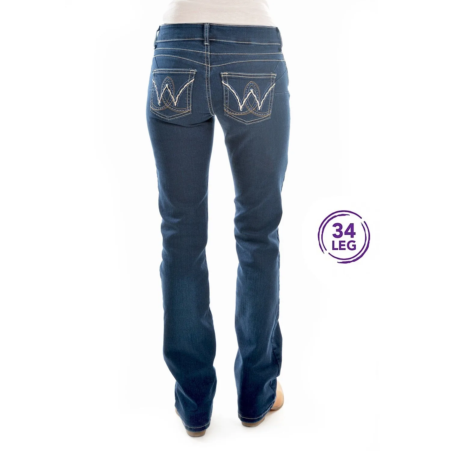 Wrangler Women's Mid Rise Jean 34 Leg Carolina Breakaway