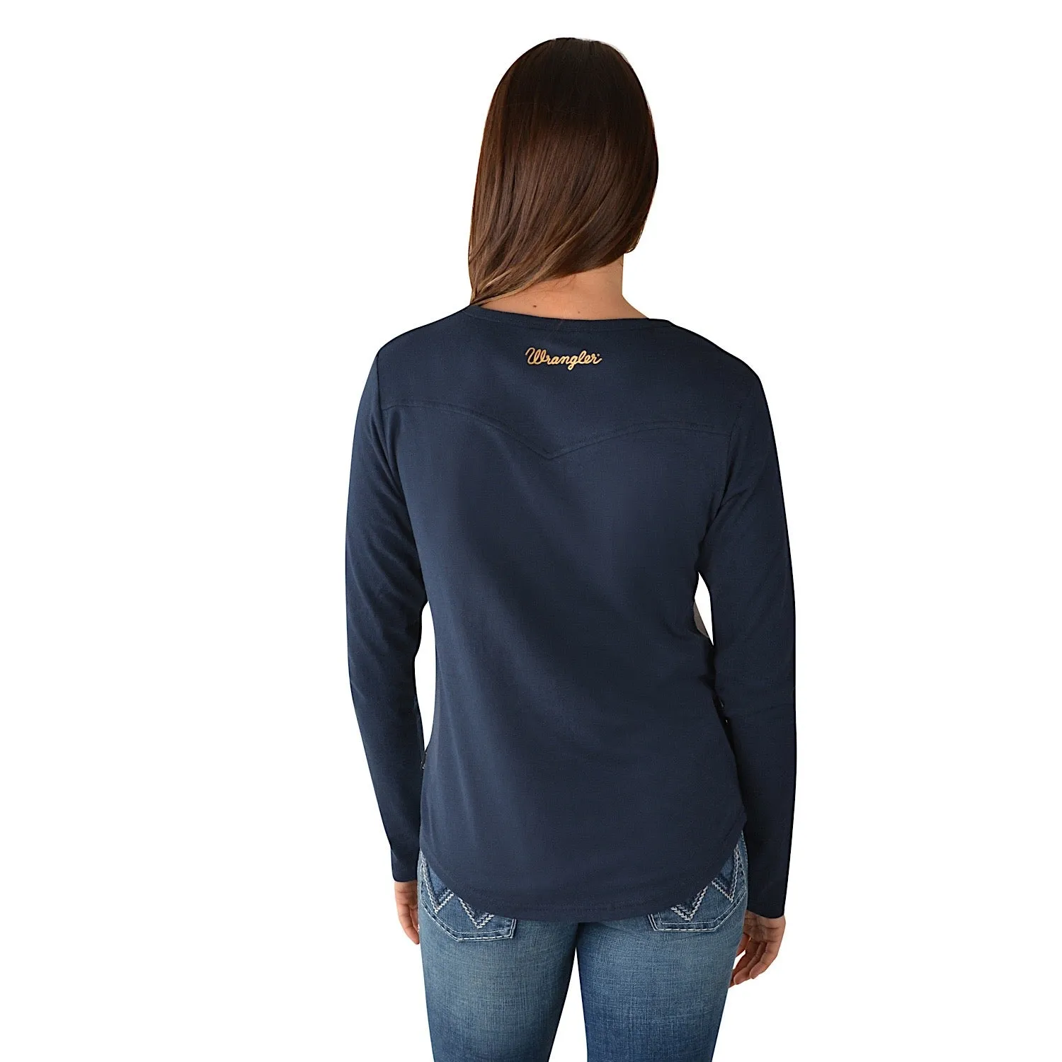 Wrangler Womens Navada L/S Raglan Tee White/Navy