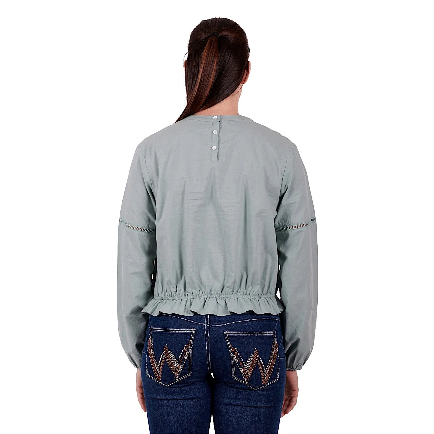 Wrangler Women's Ryleigh Blouse Lily Pad