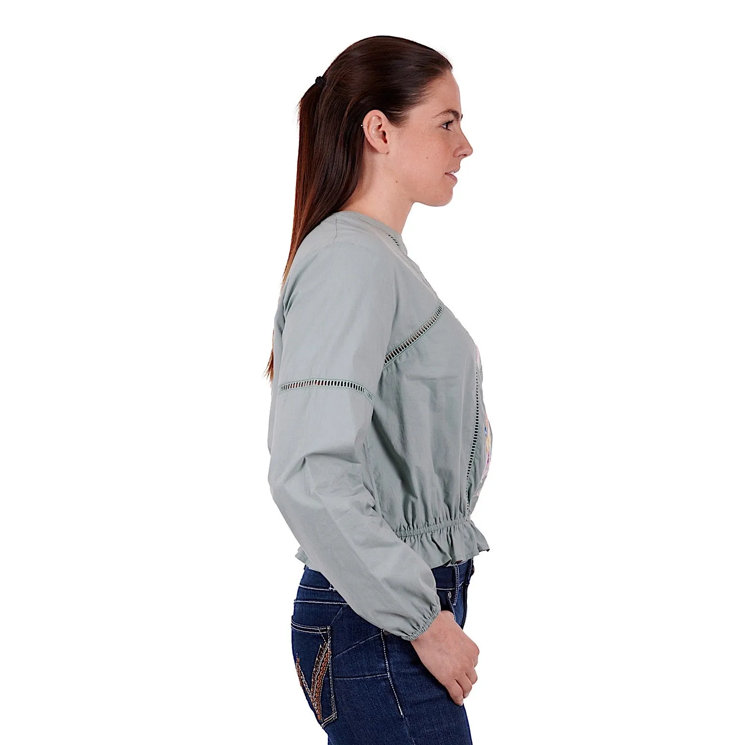 Wrangler Women's Ryleigh Blouse Lily Pad