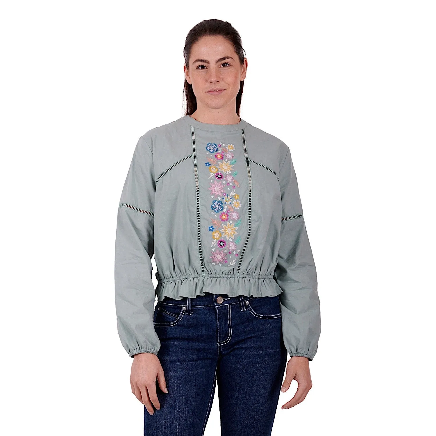 Wrangler Women's Ryleigh Blouse Lily Pad