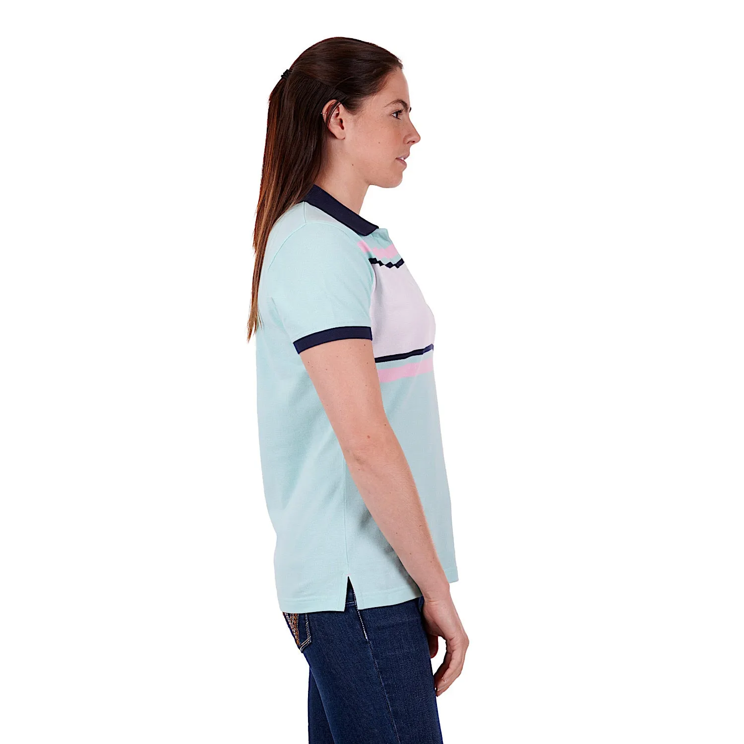 Wrangler Women's Selena Polo Aqua/Navy