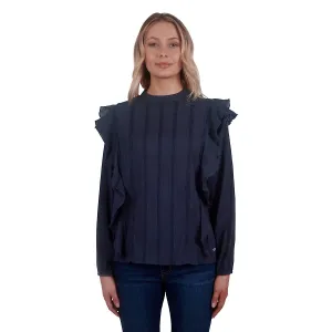 Wrangler Womens Vanessa L/S Blouse Navy