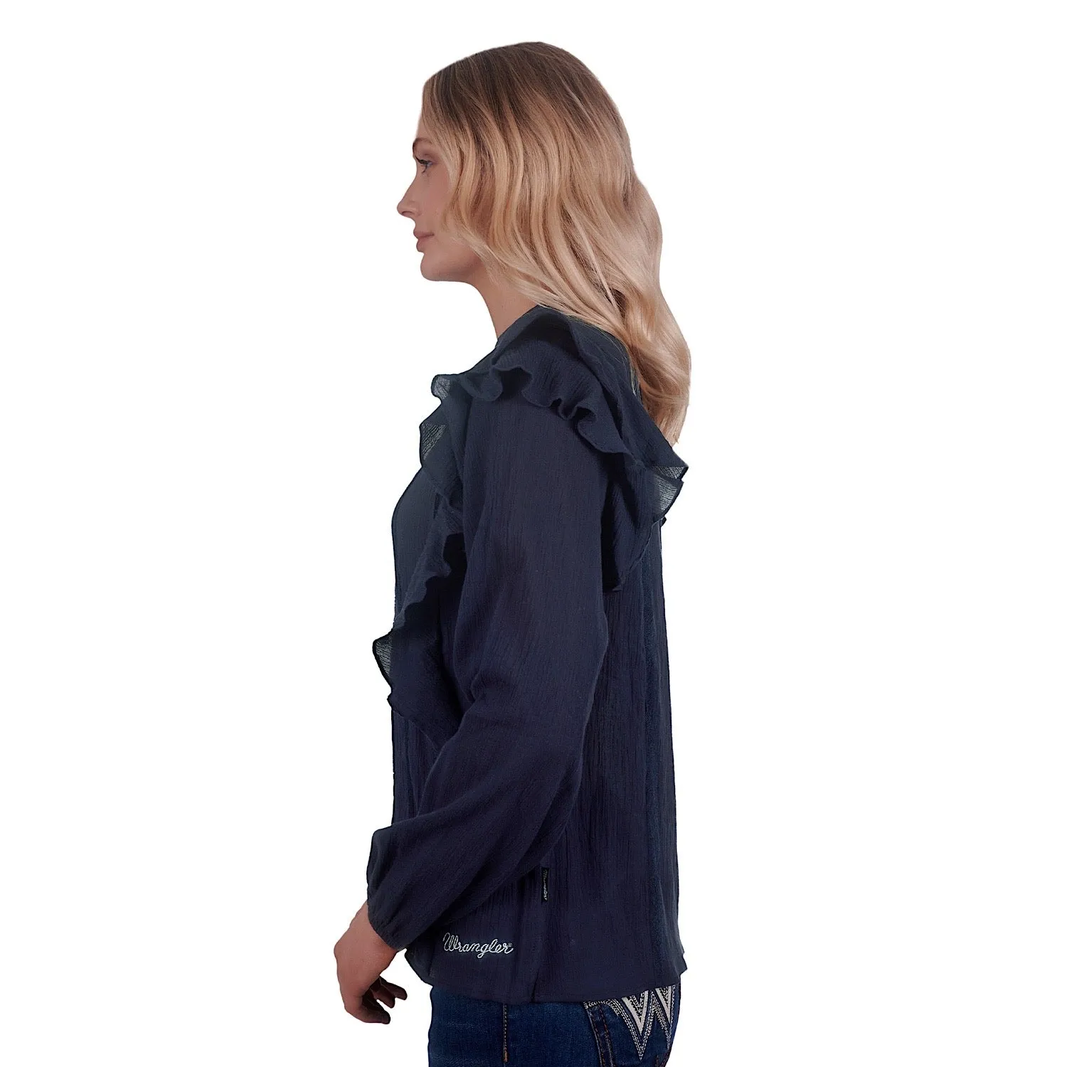 Wrangler Womens Vanessa L/S Blouse Navy