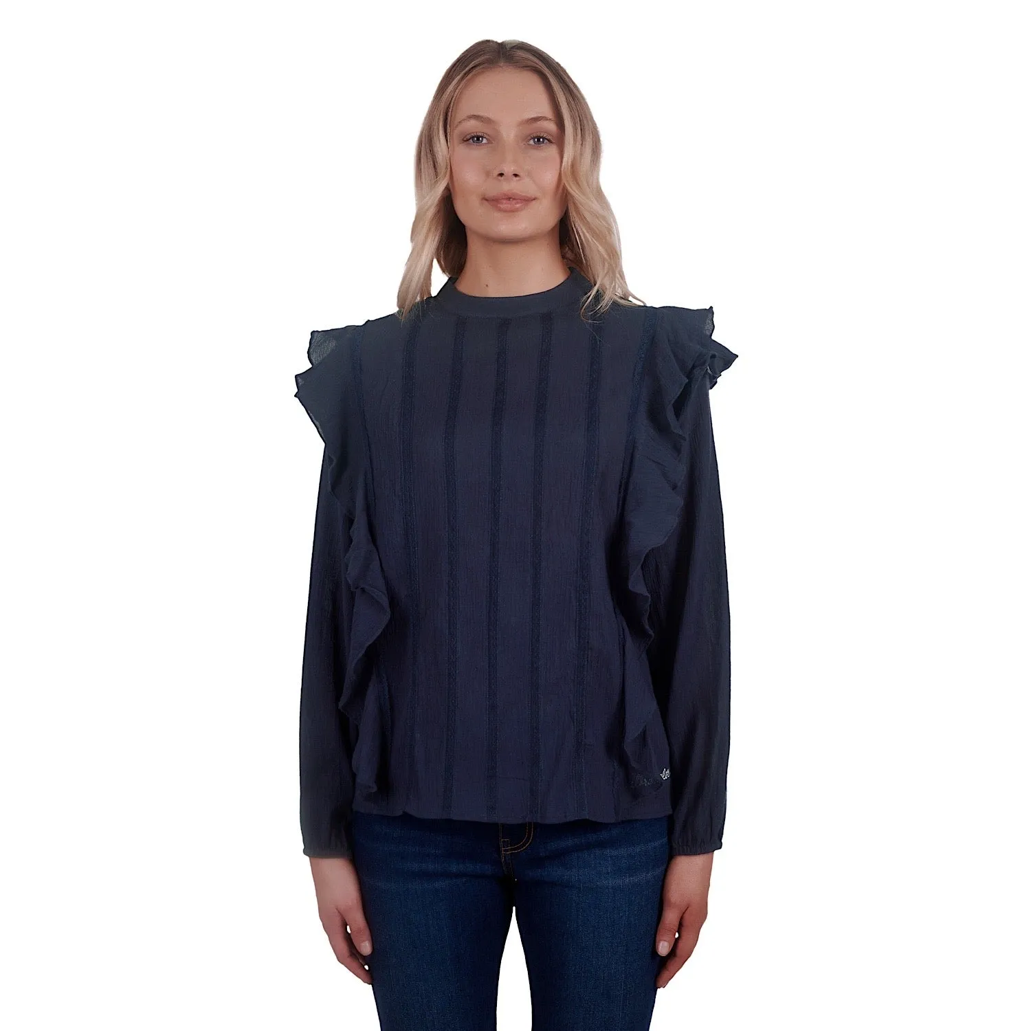 Wrangler Womens Vanessa L/S Blouse Navy